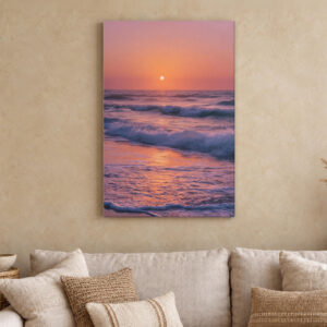 Ocean Sunset Vertical Canvas Wall Art