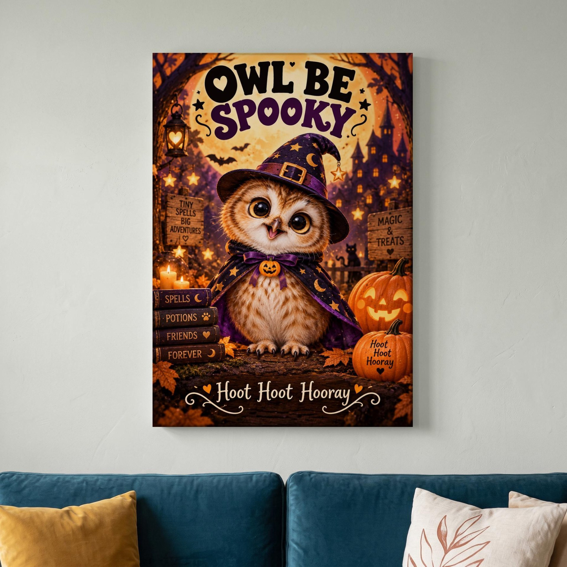 Owl Be Spooky Halloween Canvas Wall Art