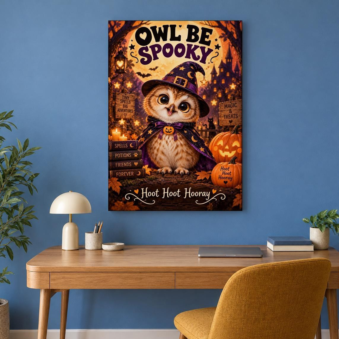 Owl Be Spooky Halloween Canvas Wall Art