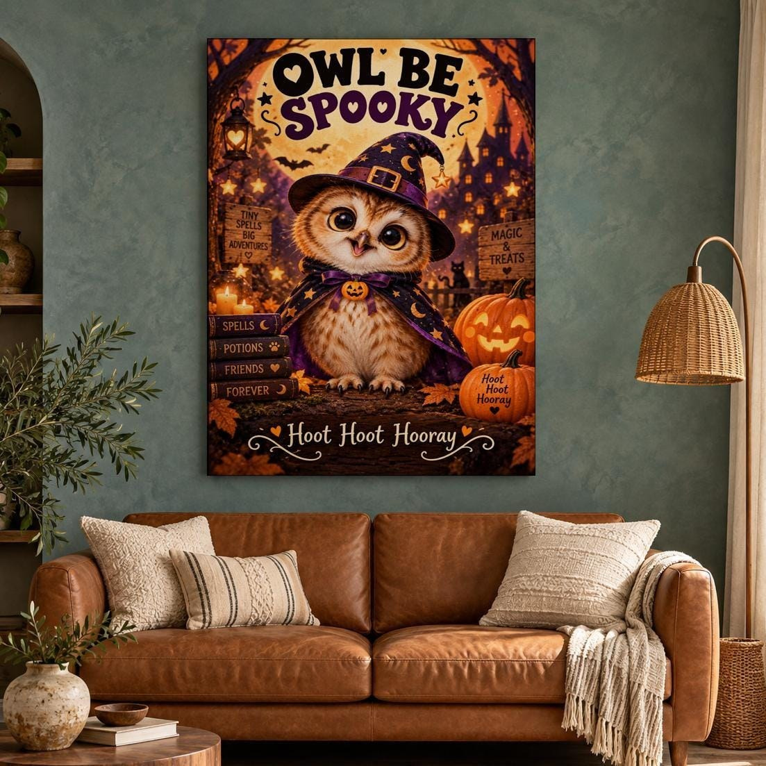 Owl Be Spooky Halloween Canvas Wall Art