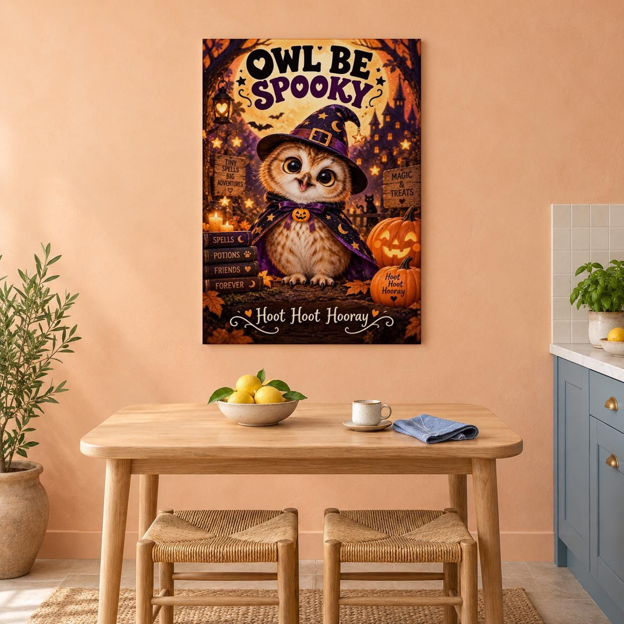 Owl Be Spooky Halloween Canvas Wall Art
