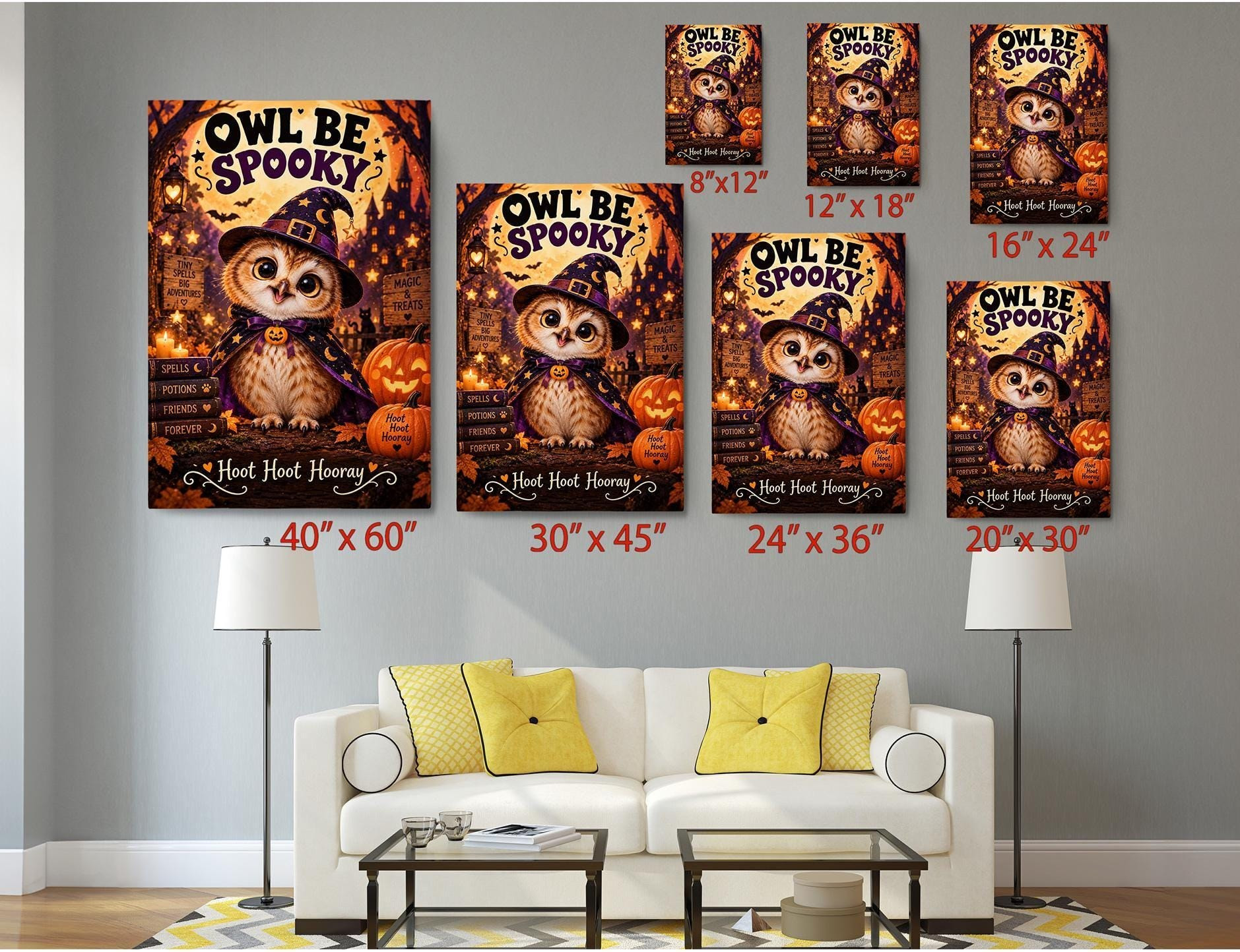 Owl Be Spooky Halloween Canvas Wall Art