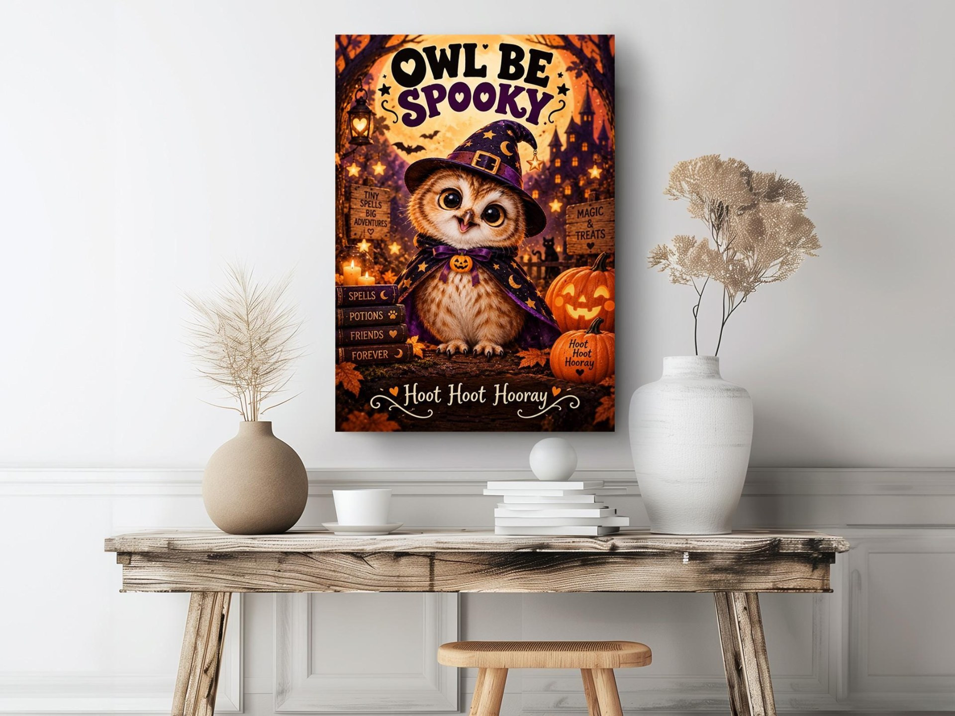 Owl Be Spooky Halloween Canvas Wall Art