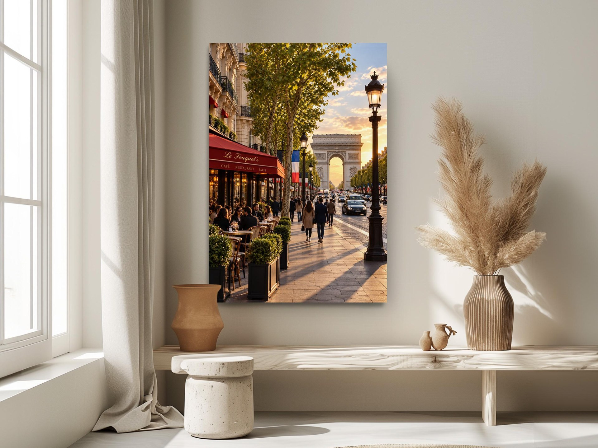 Paris Arc de Triomphe Sunset Canvas Wall Art