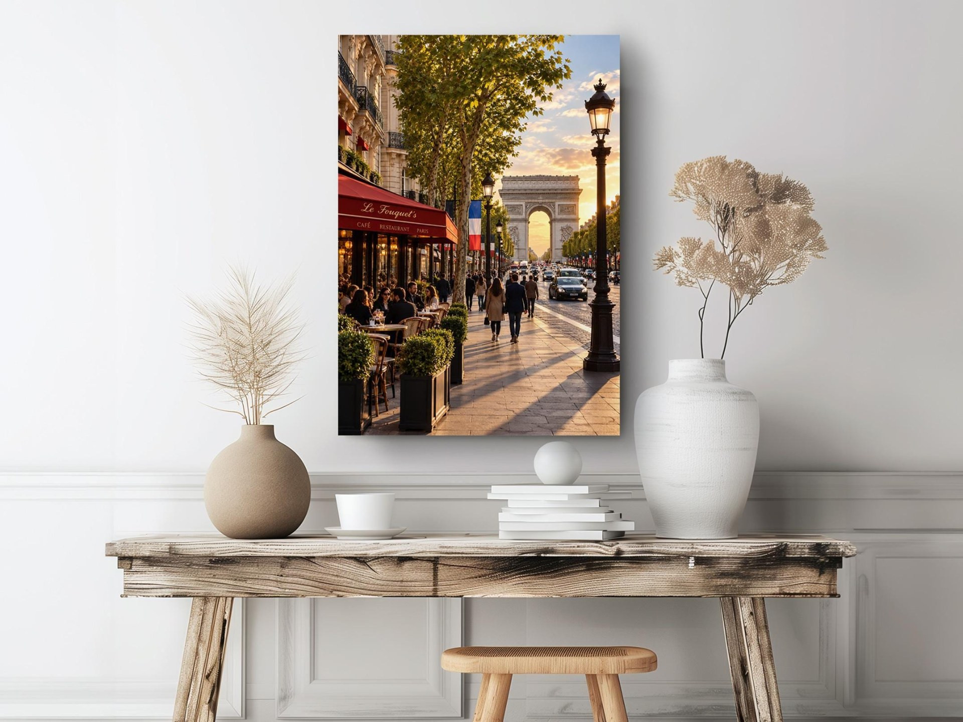 Paris Arc de Triomphe Sunset Canvas Wall Art