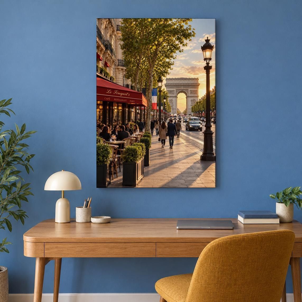 Paris Arc de Triomphe Sunset Canvas Wall Art