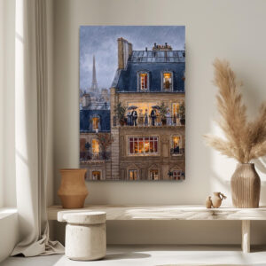 Paris at Dusk Canvas Wall Art