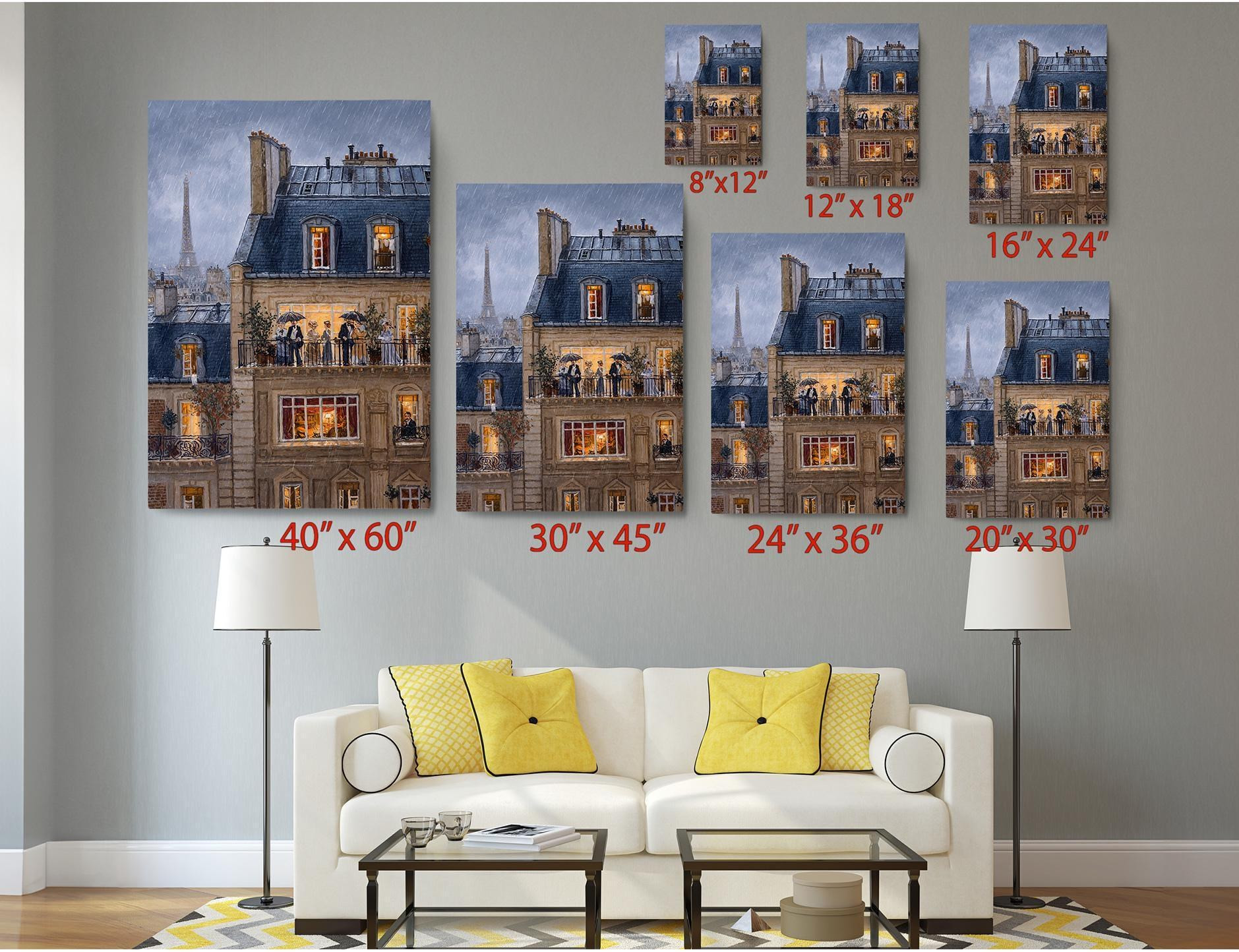 Paris at Dusk Canvas Wall Art