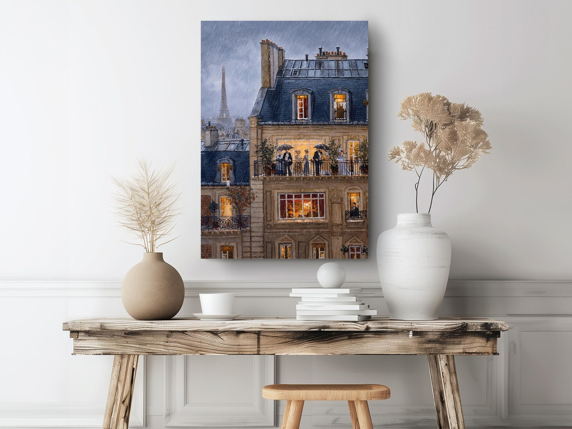 Paris at Dusk Canvas Wall Art