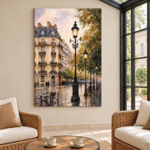Paris Street Lamp Canvas Wall Art