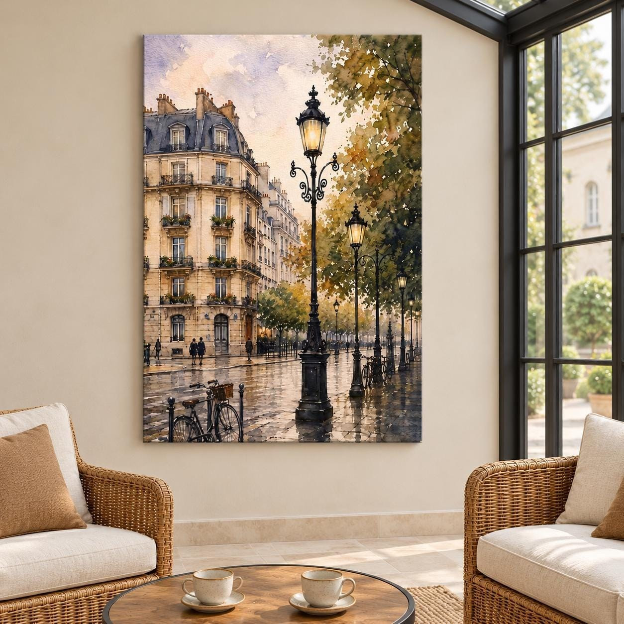 Paris Street Lamp Canvas Wall Art