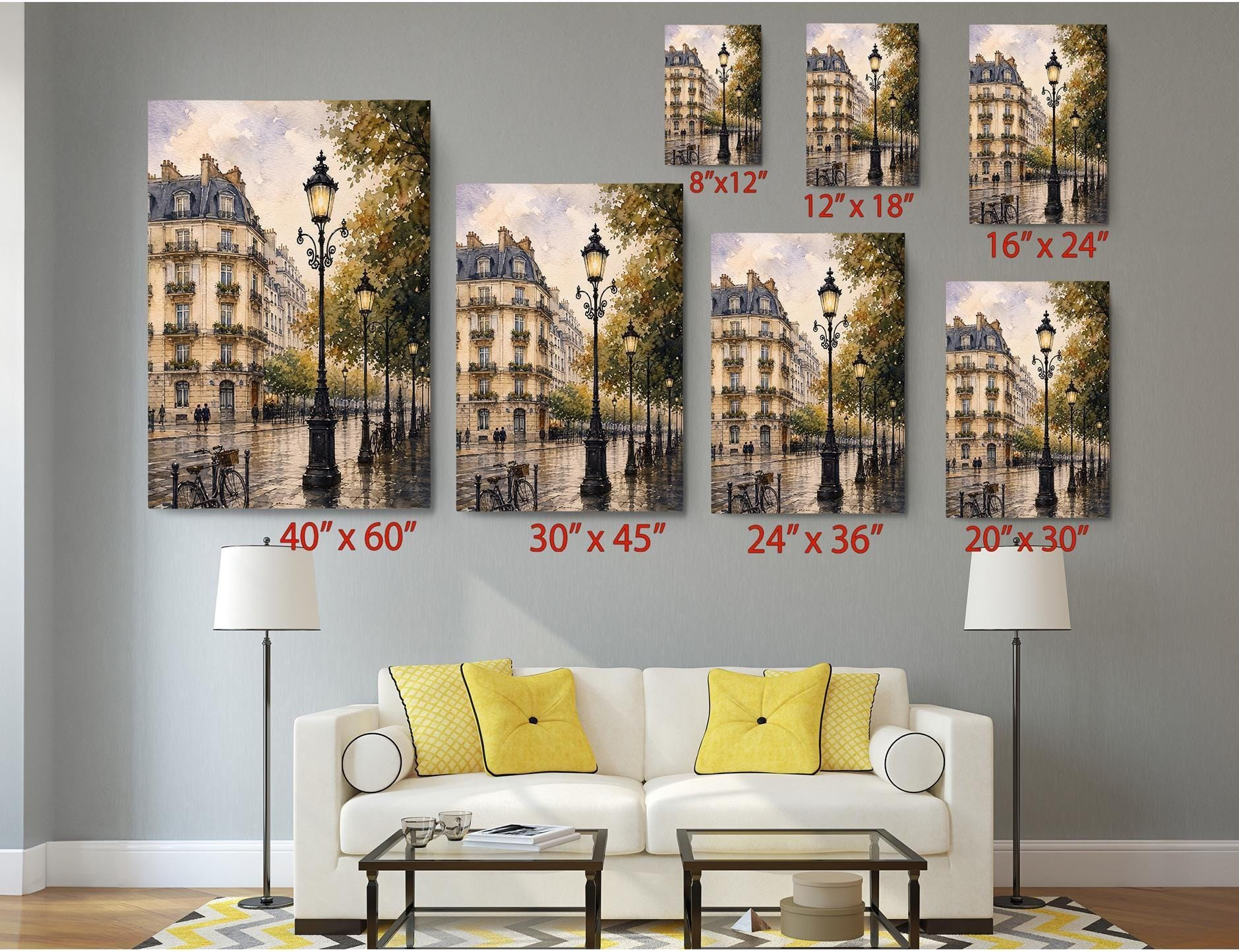 Paris Street Lamp Canvas Wall Art
