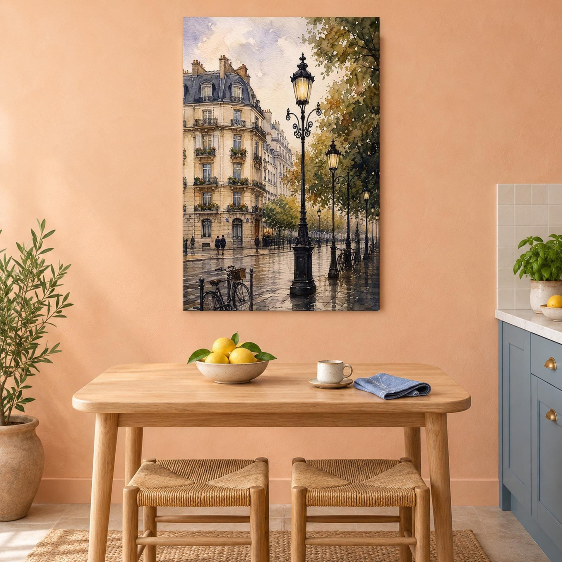 Paris Street Lamp Canvas Wall Art