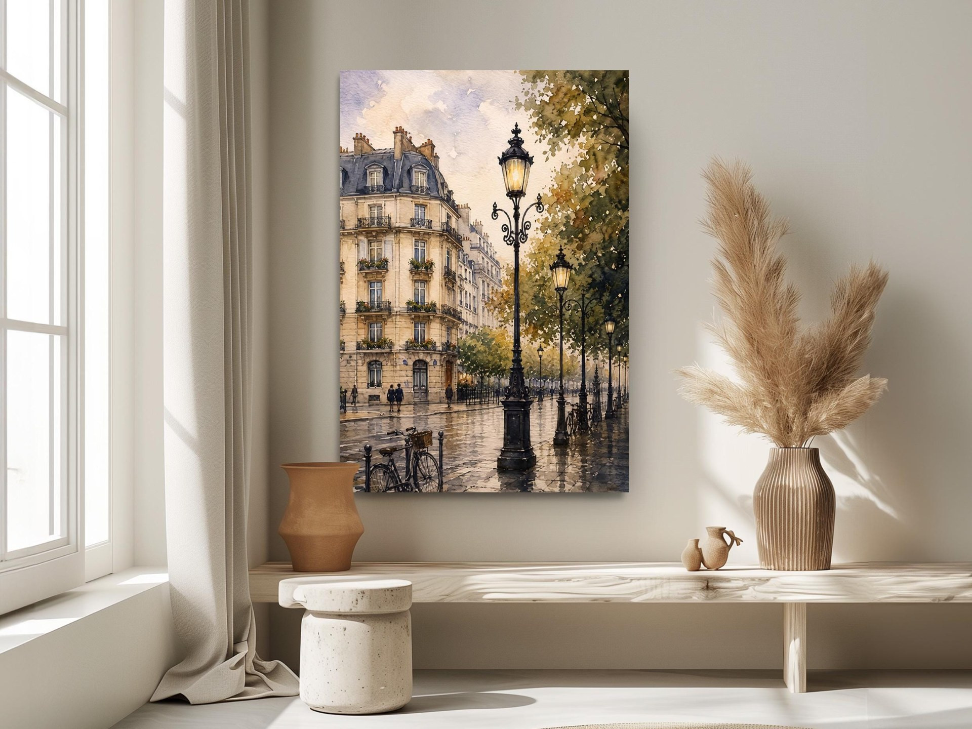 Paris Street Lamp Canvas Wall Art
