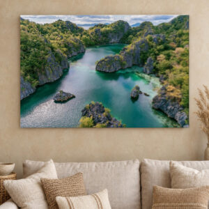 Philippines Lagoon Aerial Canvas Wall Art