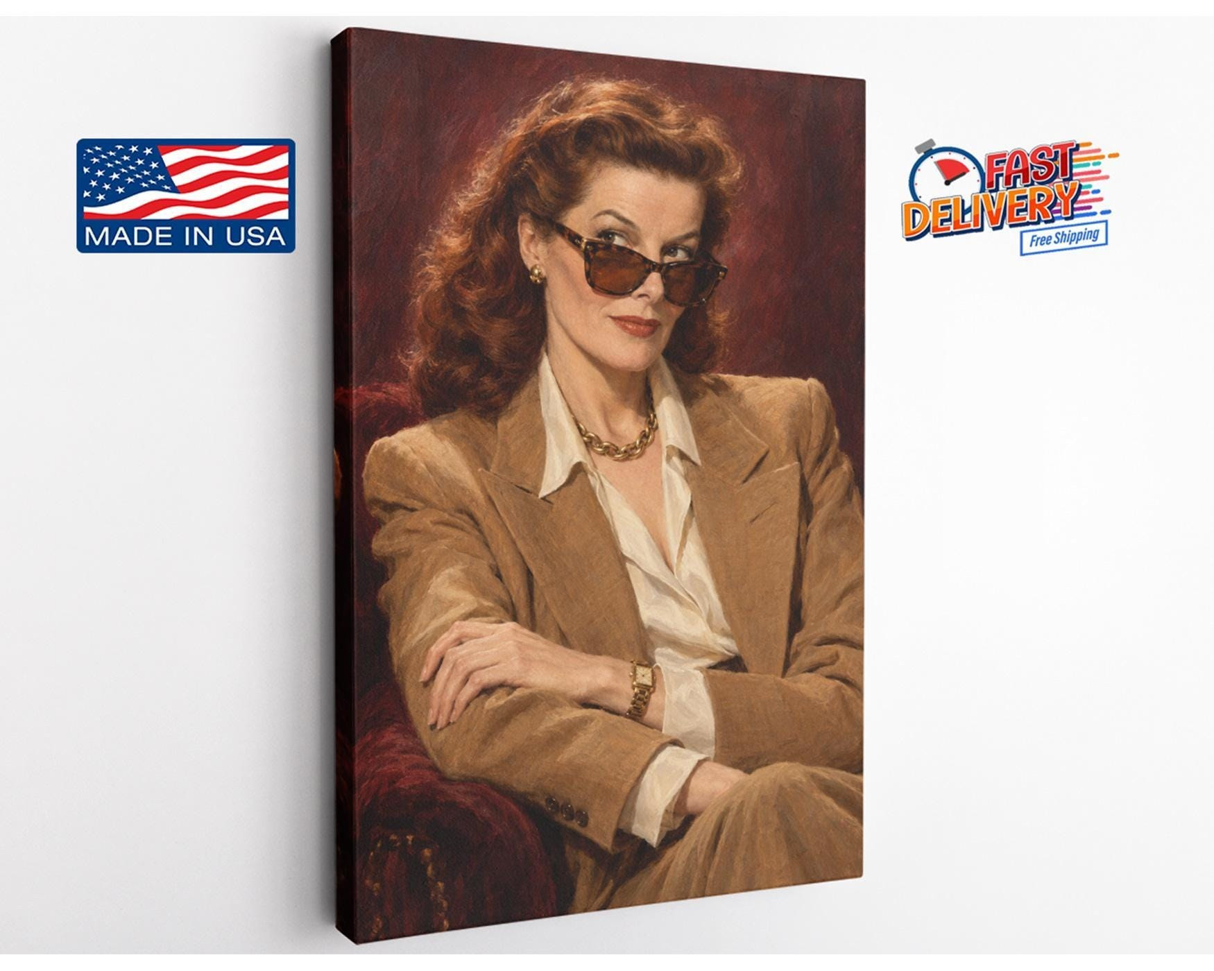 Redhead Woman in Blazer Canvas Wall Art