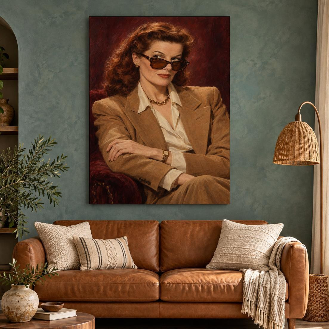 Redhead Woman in Blazer Canvas Wall Art