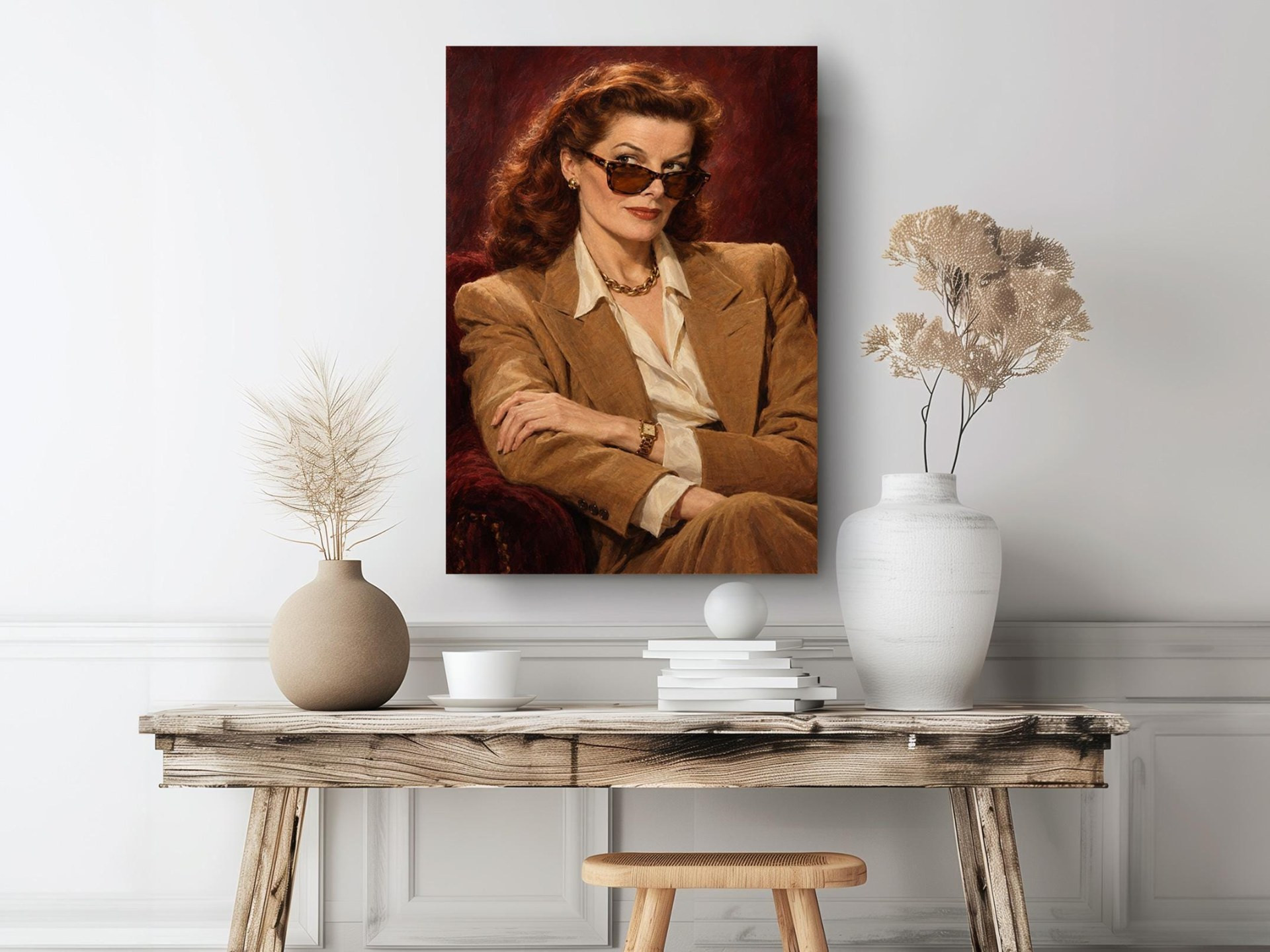 Redhead Woman in Blazer Canvas Wall Art