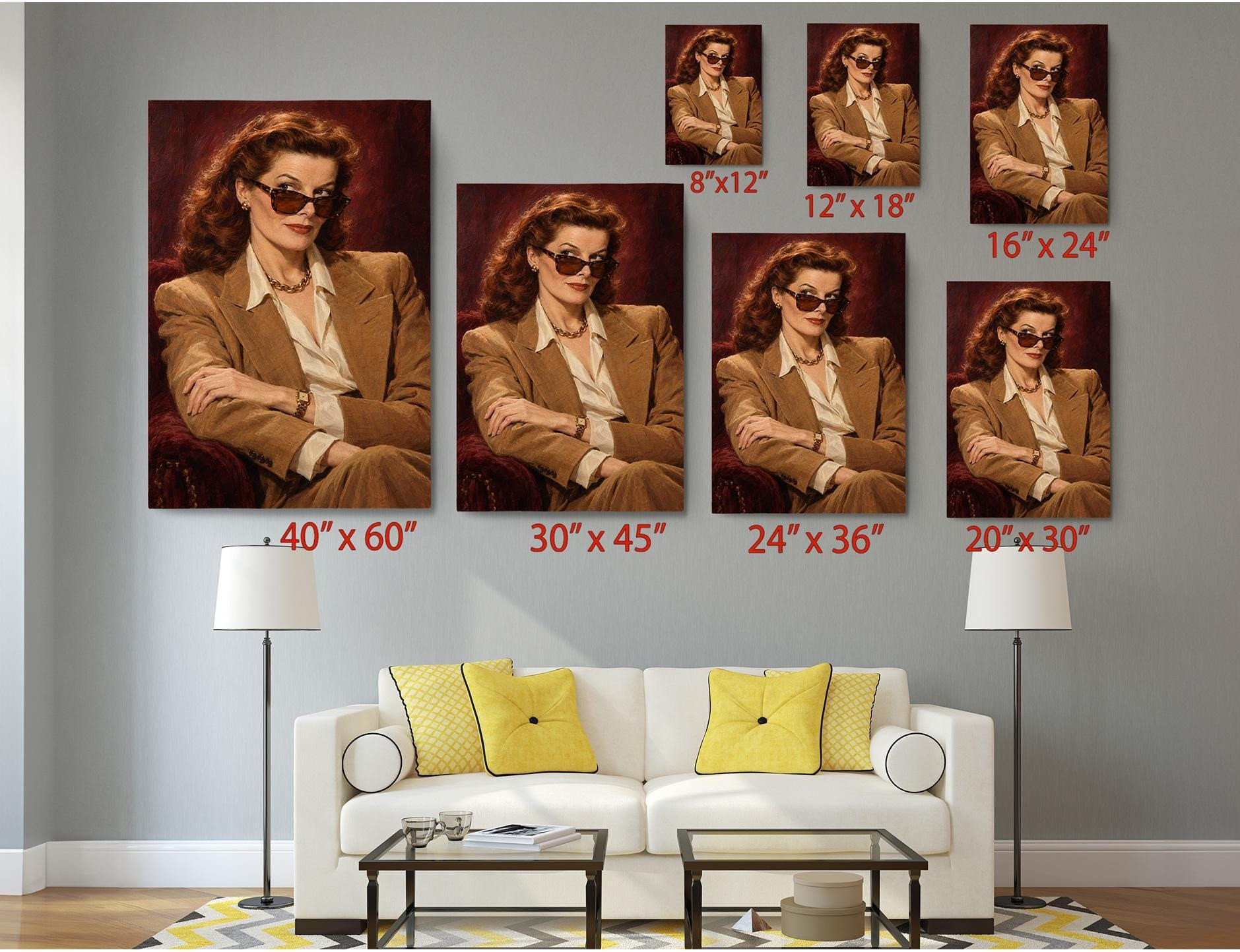 Redhead Woman in Blazer Canvas Wall Art