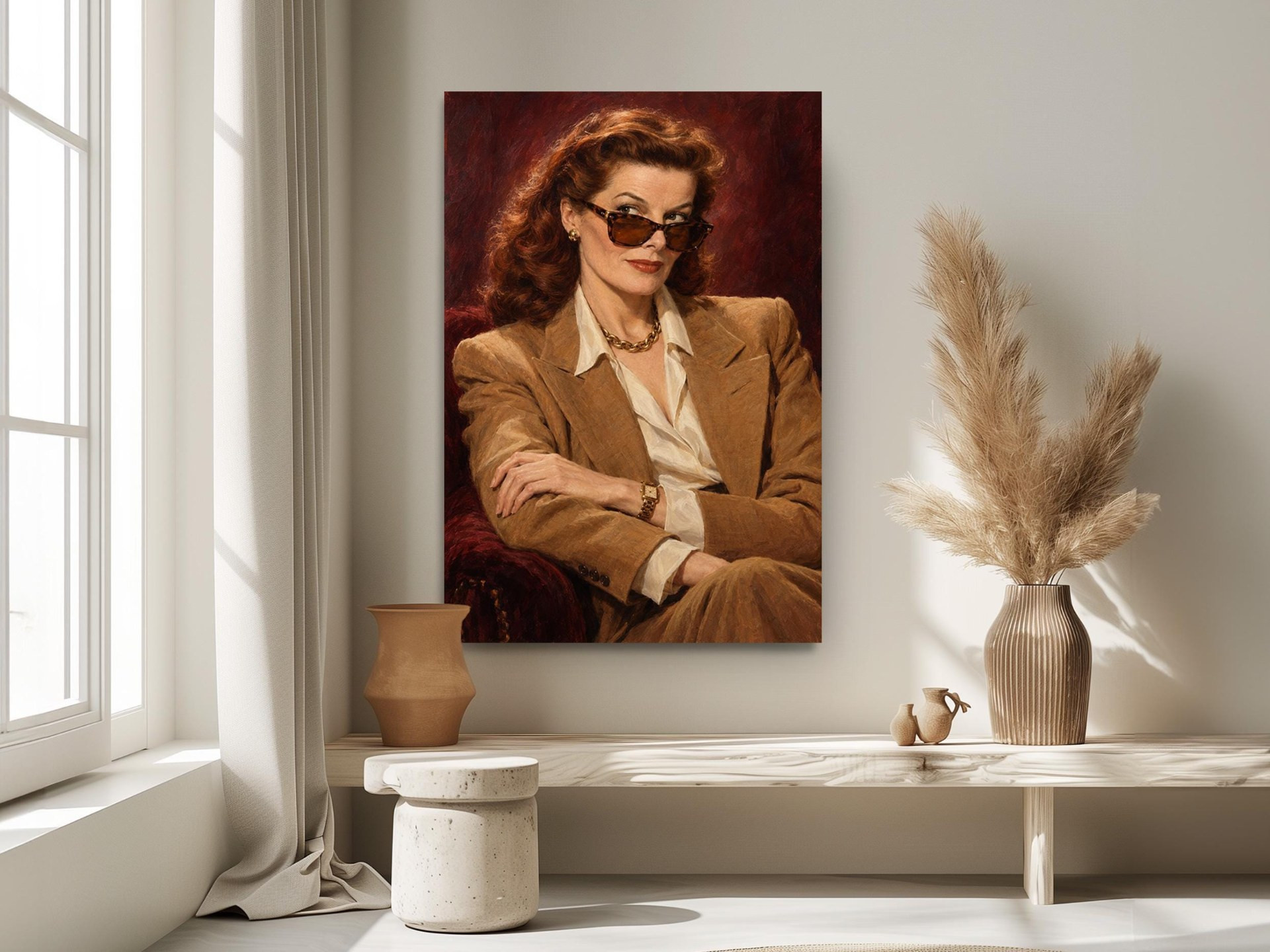 Redhead Woman in Blazer Canvas Wall Art