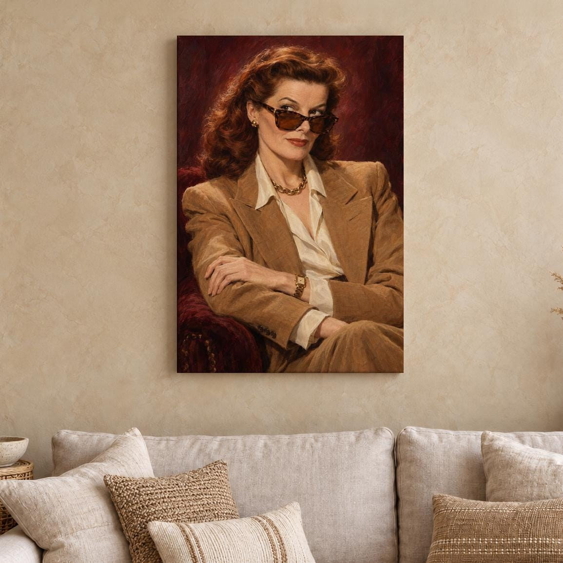 Redhead Woman in Blazer Canvas Wall Art