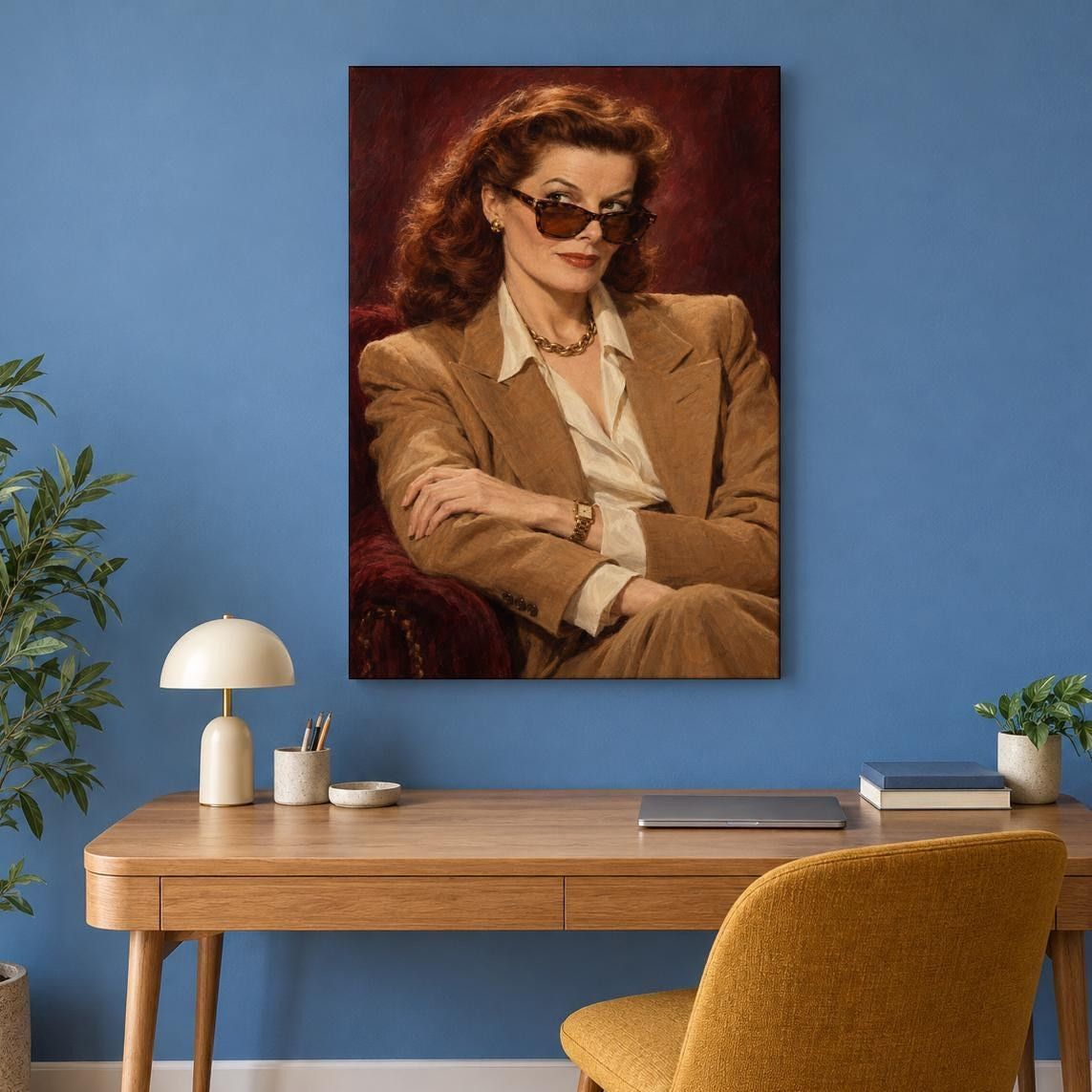 Redhead Woman in Blazer Canvas Wall Art