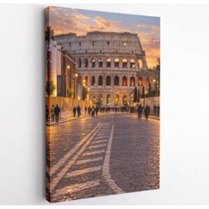 Roman Colosseum Sunset Canvas Wall Art
