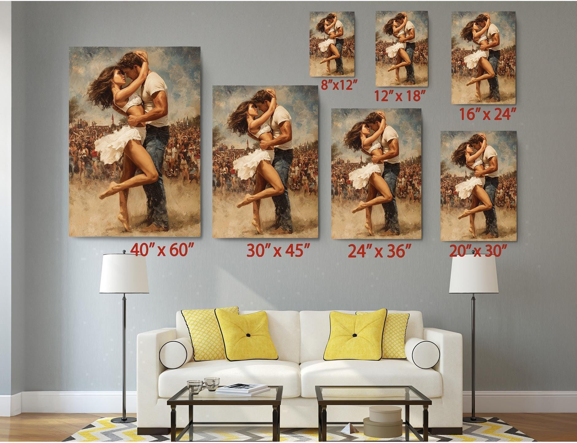 Romantic Country Dance Canvas Wall Art