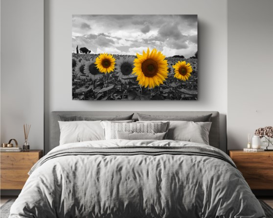 Sunflowers Color Splash Nature Art Canvas Print Wall Art Home Decoration