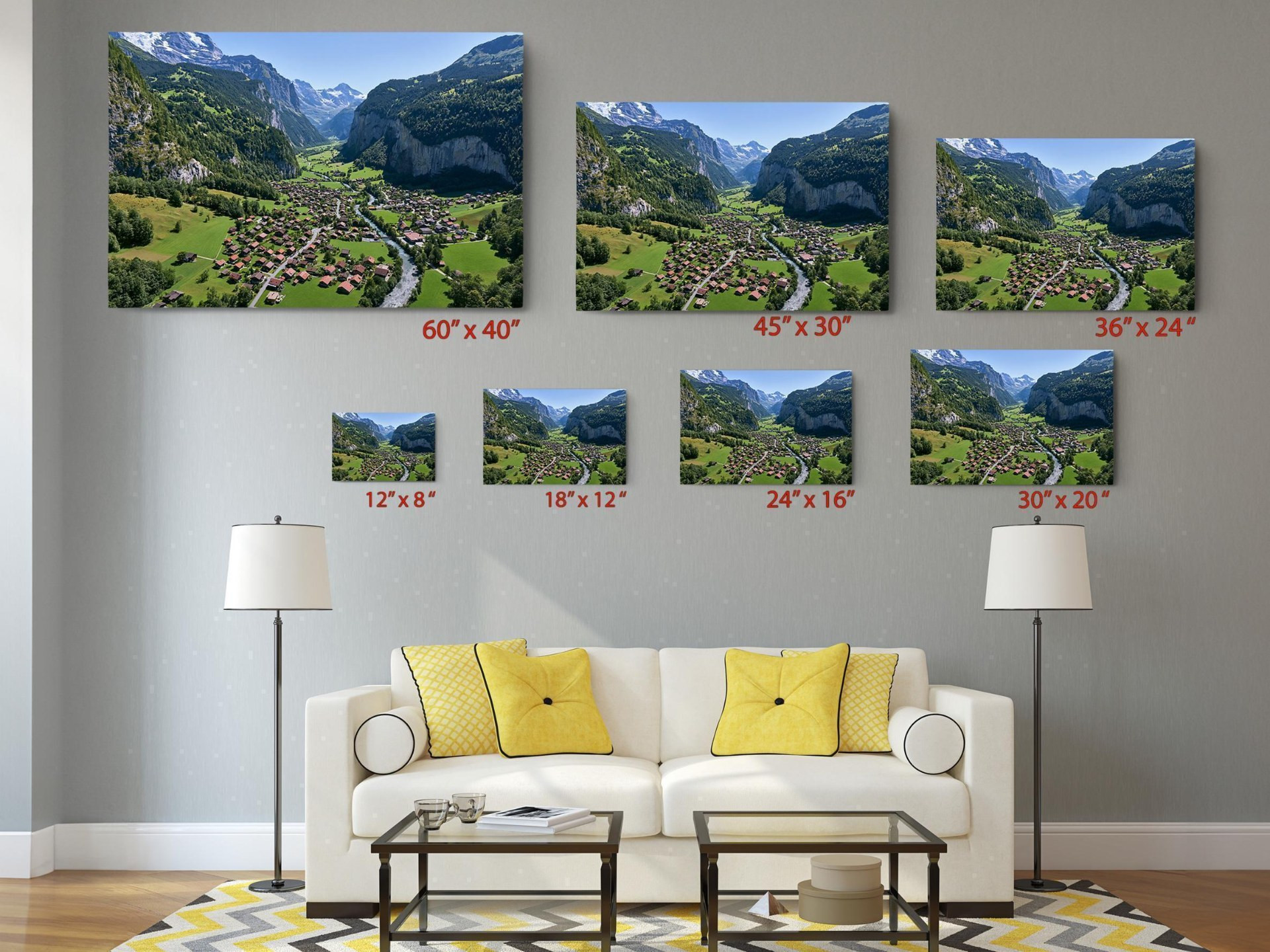Swiss Alpine Valley Canvas Wall Art
