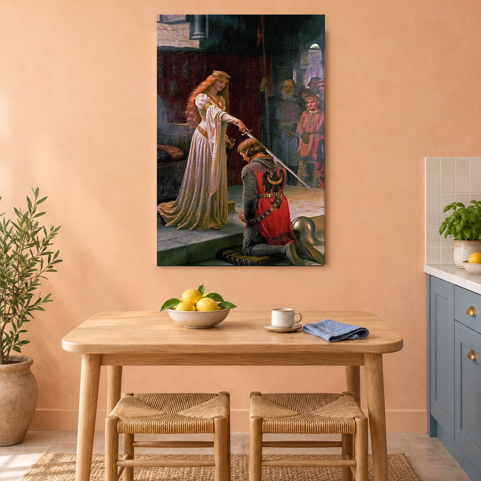 The Accolade by Edmund Blair Leighton Canvas Wall Art