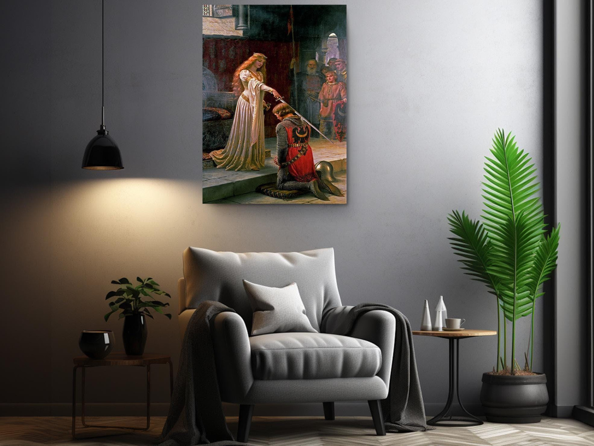 The Accolade by Edmund Blair Leighton Canvas Wall Art