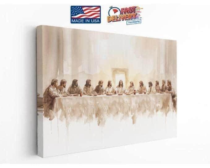 The Last Supper Neutral Canvas Wall Art