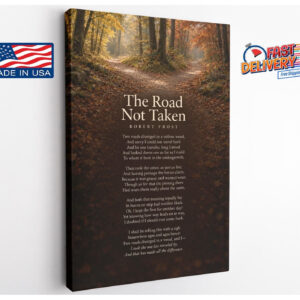 The Road Not Taken Poem Canvas Wall Art