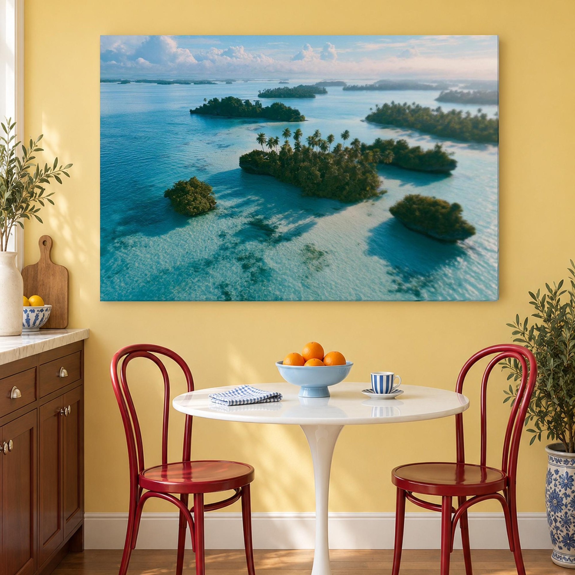 Turquoise Lagoon Islands Canvas Wall Art
