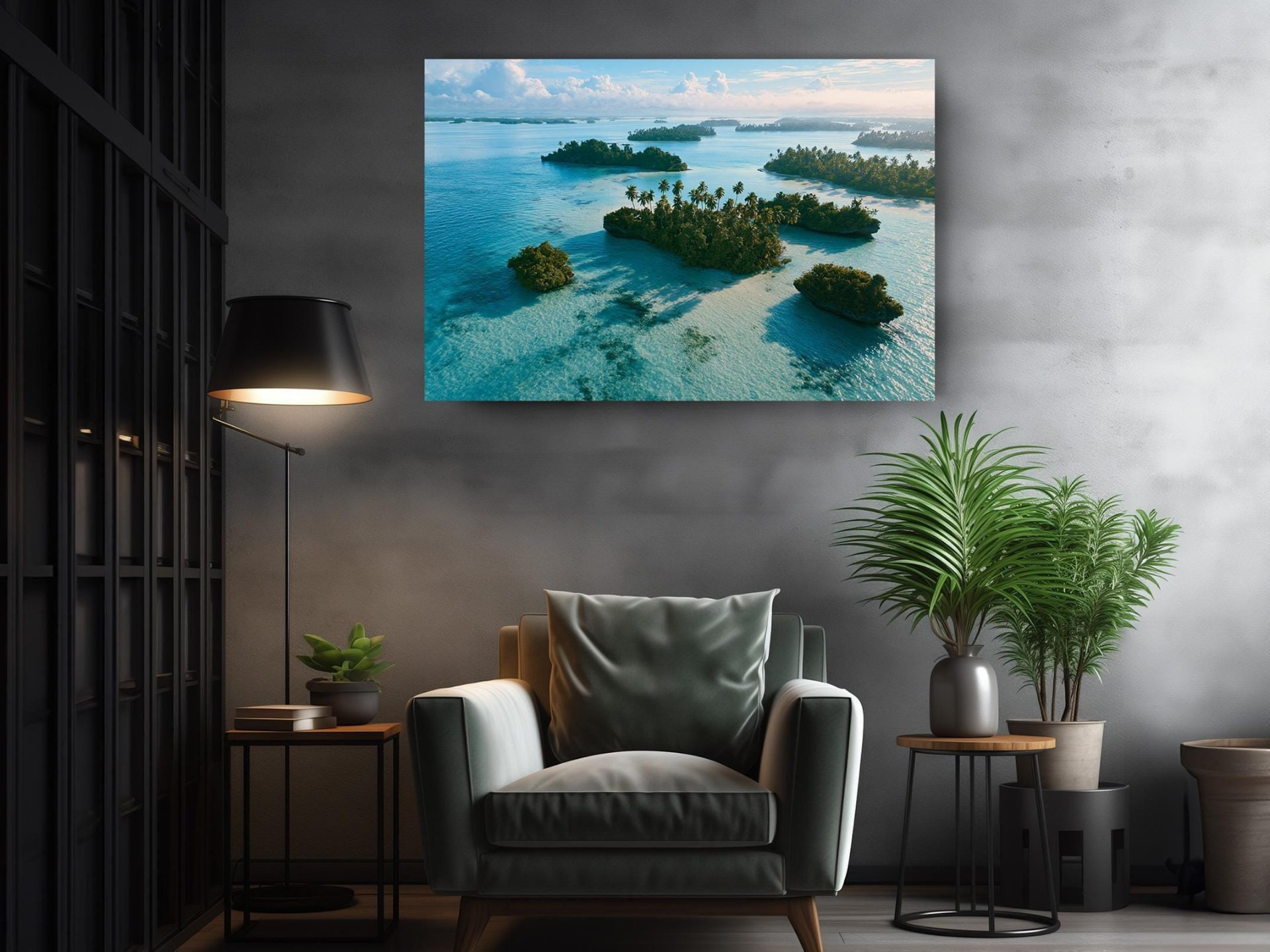 Turquoise Lagoon Islands Canvas Wall Art