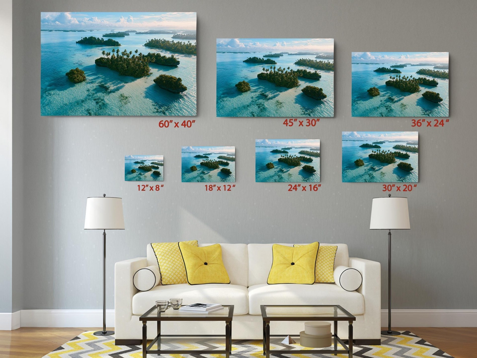 Turquoise Lagoon Islands Canvas Wall Art