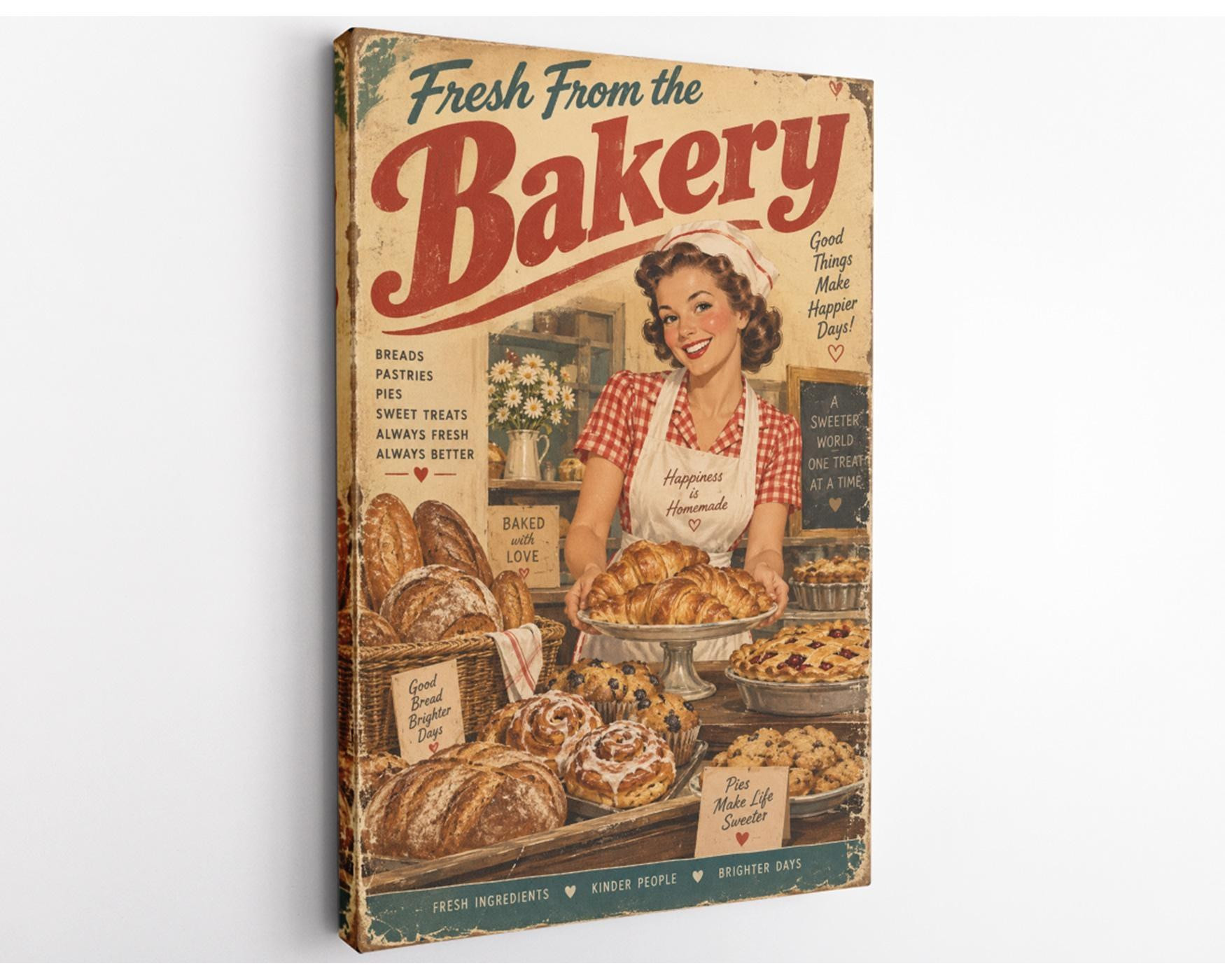 Vintage Bakery Canvas Wall Art