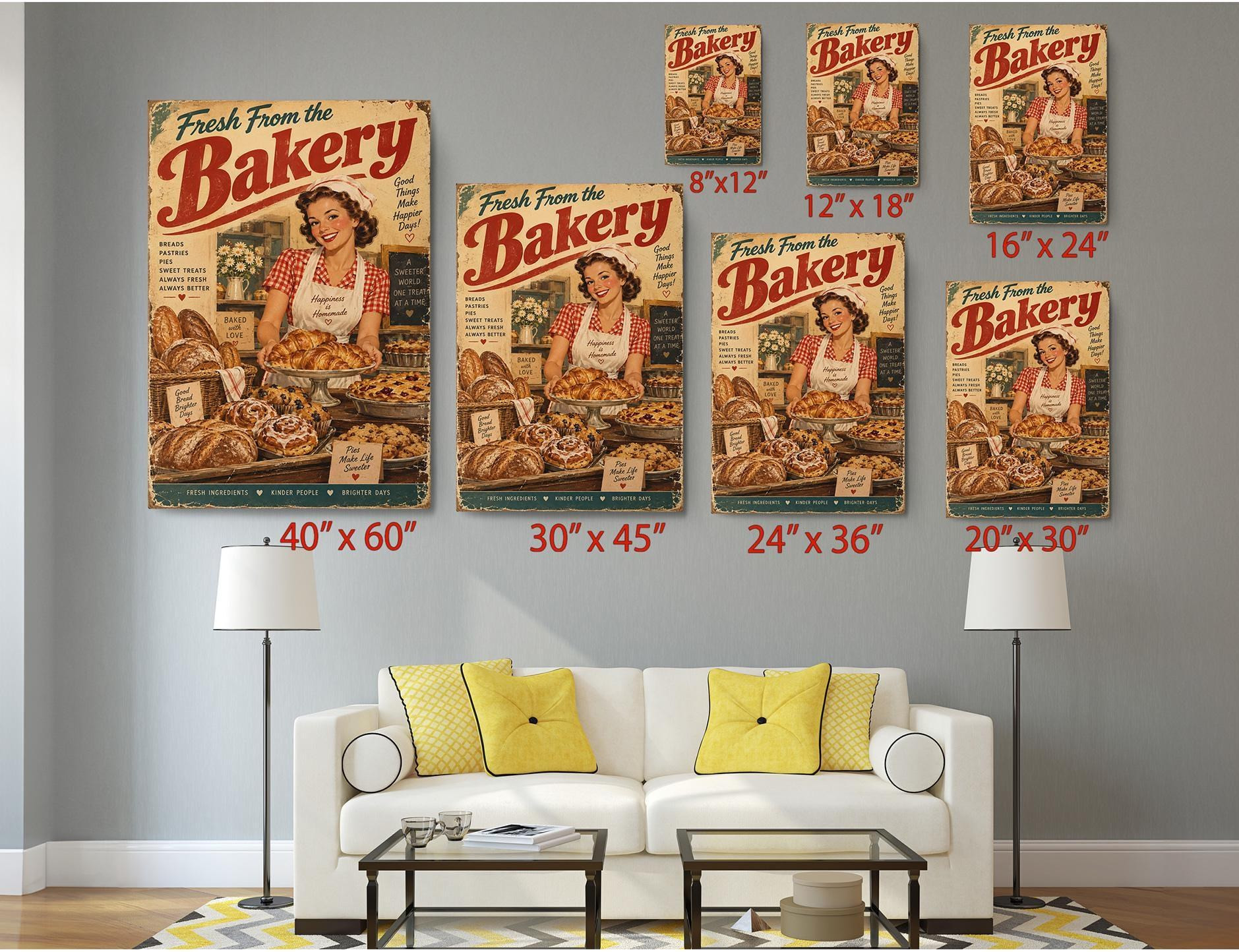 Vintage Bakery Canvas Wall Art