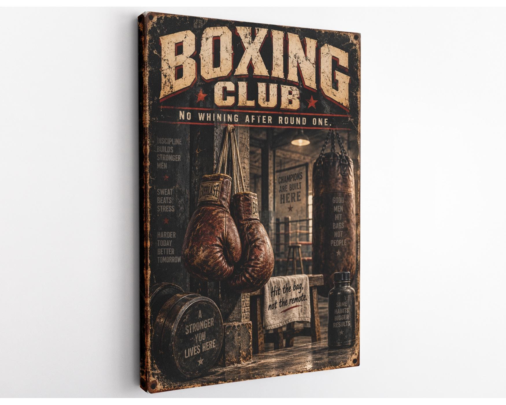 Vintage Boxing Club Canvas Wall Art