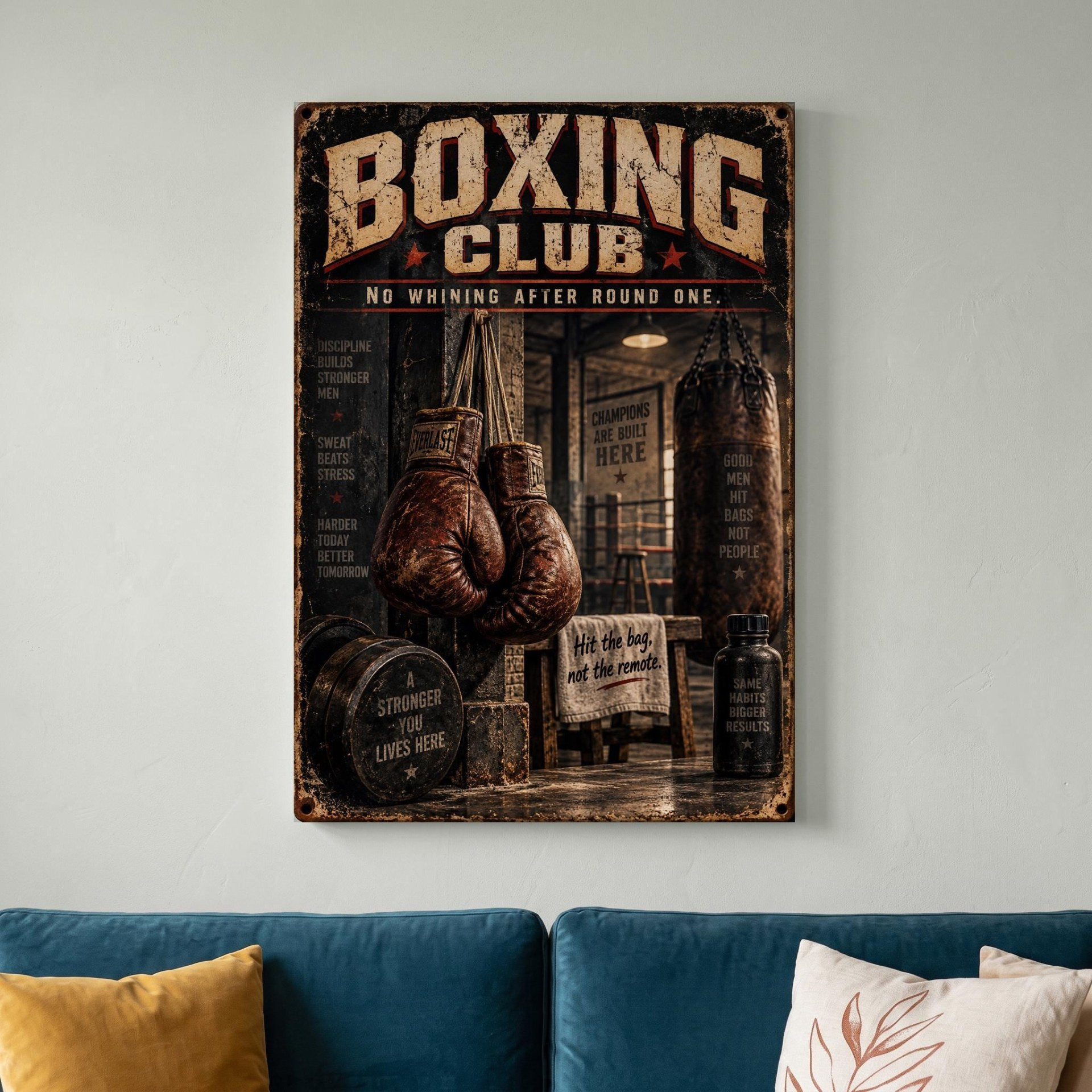 Vintage Boxing Club Canvas Wall Art
