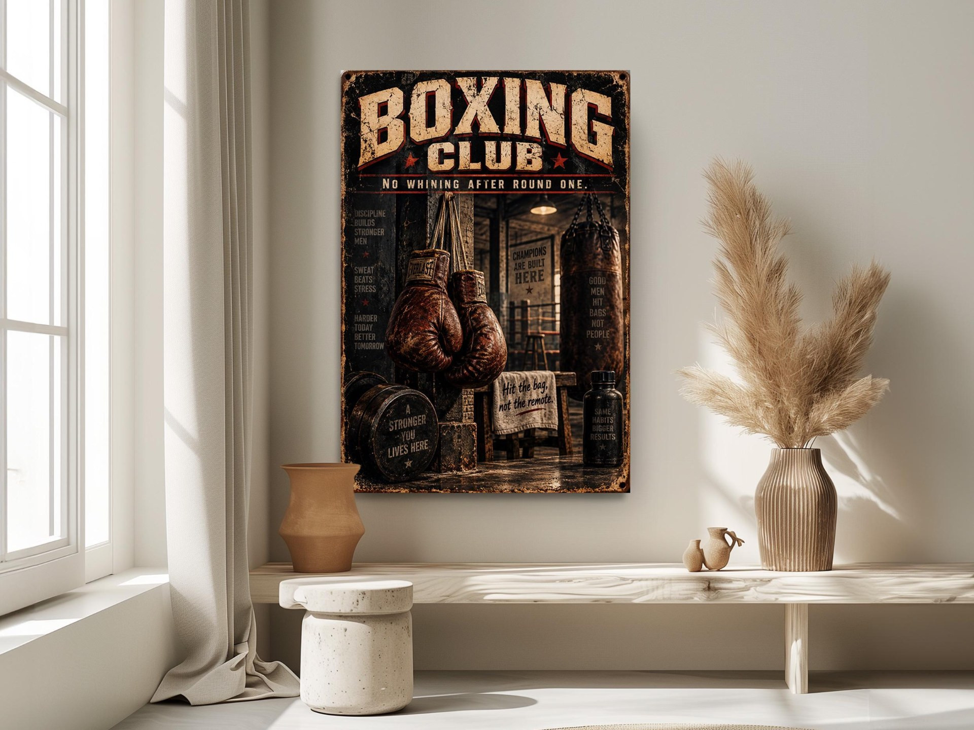 Vintage Boxing Club Canvas Wall Art