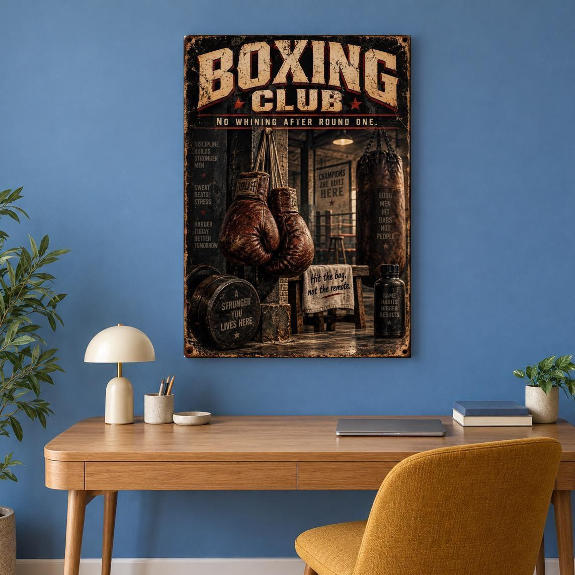 Vintage Boxing Club Canvas Wall Art