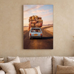 Vintage Car Road Trip Canvas Wall Art