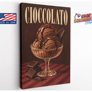 Vintage Chocolate Gelato Canvas Wall Art