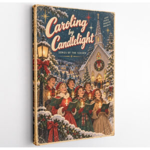 Vintage Christmas Caroling Canvas Wall Art