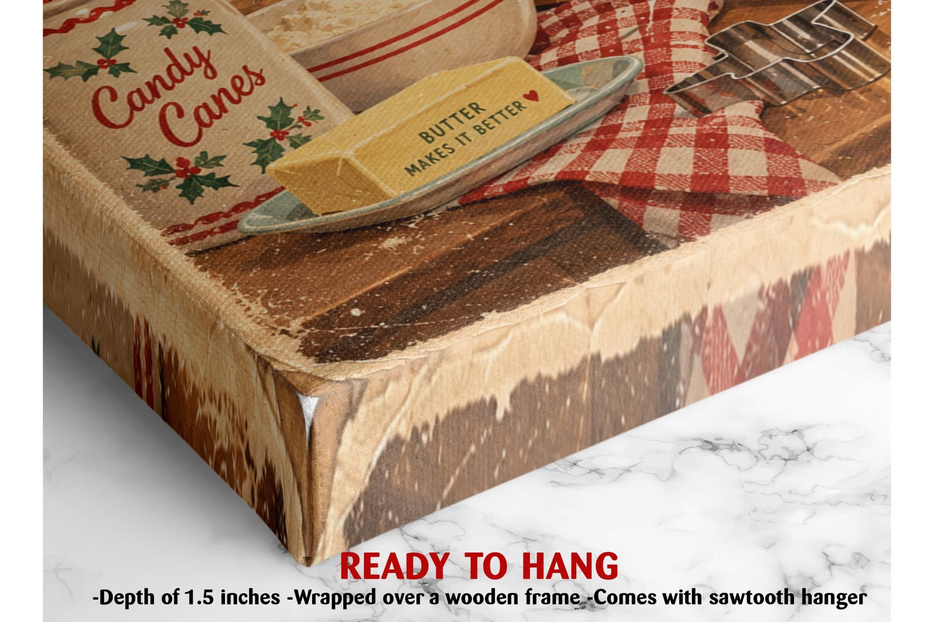 Vintage Christmas Cookies Canvas Wall Art