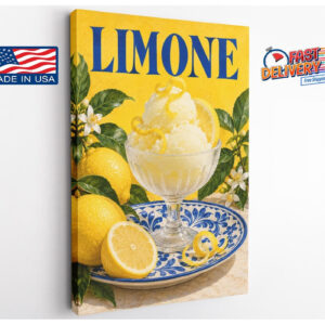 Vintage Limone Lemon Sorbet Canvas Wall Art