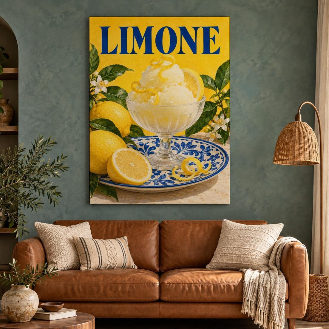 Vintage Limone Lemon Sorbet Canvas Wall Art