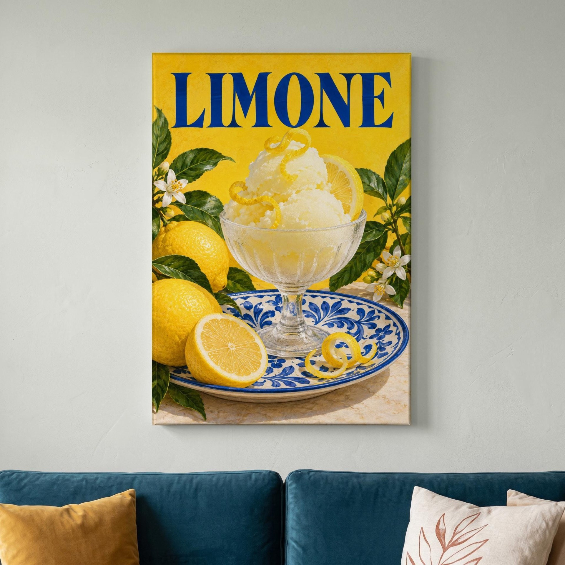 Vintage Limone Lemon Sorbet Canvas Wall Art